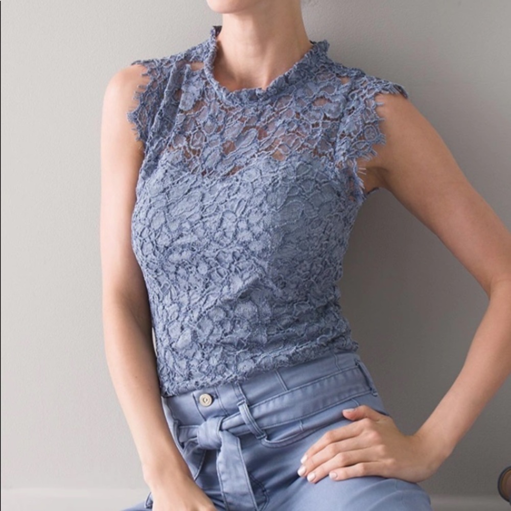 White House Black Market sleeveless lace top